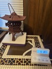 Two Vintage Cast Iron Japanese Style Pagoda Hanging Garden Lanterns