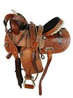 Western Saddle Trail Horse Barrel Racing Cross Tooled Pleasure Used Tack 15 16