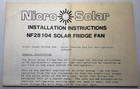 Nos Nicro  nf-28104 --- 4 5  White Refrigerator Exhaust Fan Solar Fan Vintage