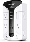 7 Outlet Wall Tap Surge Protector 900j 3 Usb Charging Ports Swivel Outlets
