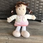 Carters 13  Plush Doll Baby Lovey Brown Pigtails Pink Rosette Sweater  48483