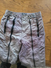 Vintage Bugle Boy Shiny Grey Zipper Parachute Nylon Pants Size 31l