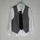 Yuanlu Boys Tuxedo Suit 5 Pc Set For Wedding Ring Bearer Outfit Gray   Sz 4