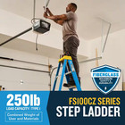 8 Ft  Fiberglass Step Ladder  12 Ft  Reach Height  With 250 Lb  Load Capacity Ty