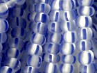 Vtg 3 Hanks Blue Stripe Matte Glass Trade Seed Beads 10 0  062912d Close Out