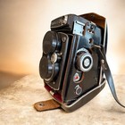 Yashica Yashica-24 Black Tlr Twin Lens Reflex Film Camera W  Case   Strap 127mm