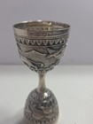 Antique Indian Silver Hand-hammered Double Cup Spirit Jigger Barware   73 Grams