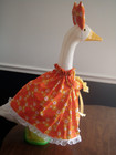 Goose Clothes Outfit -spring Orange  Yellow   White Dress W bow Lg 24-27  Goose