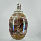Signed Hand Blown Pulled  Iridescent Art Glass Perfume Bottle W Dauber Stopper