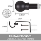 Curtain Rods For Windows 48 To 84-92 Inch  5 8  Matte Black Curtain Rod