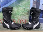 Motorbike Racing Boots   Gloves In Black   White Colour