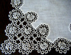 Antique Wedding Handkerchief Combo Voile Linen  tatting Lace Trimmed Decoration 