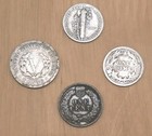 U s Coin Collection With Two Silver Dimes And Two 100  Year Old Coins 