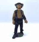 Vintage Cast Iron Amish Man Black And Brown Figurine 5 