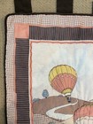 Baby Nursery Quilt Wall Hanging Hot Air Balloons Cottage Brown Pink