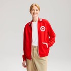 Adult Collection186 Ribbed Collar Logo Jacket - Target Branded Red L