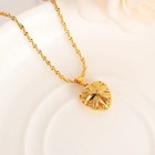 50cm Ethnic African Dubai Women Girls 24k Gold Earrings Pendant Necklace Set