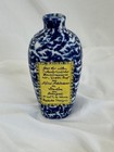 Bavarian Brandy Bottle 6 5  Tall Blue And White With Label Rare