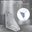 8pcs Q235 Carbon Steel 4  Corner Brace 90   Gussets For 1-5 8  Unistrut Channels