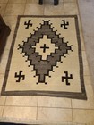Antique Navajo Rug blanket  Storm With Whirling Logs 64  X 44  Handspun Wool Vgc