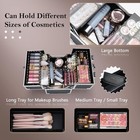 Frenessa Makeup Train Case Cosmetic Organizer Case Professional Makeup Storage B