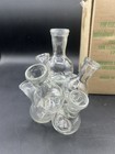 Vintage Floral Seven 7 Cluster Glass Bud Vase Round Plant Propagation Station