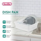 Sterilite Small Portable Rectangle Plastic 8 Qt Dish Pan Basin  White  12 Pack 