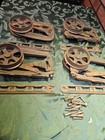 Lot Of 4 Antique Sliding Pocket Door Rollers With Hangers Complete Sets