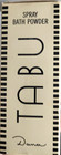 Vintage Dana Perfumes Tabu Bath Powder Spray Can New Open Box 8 Oz 