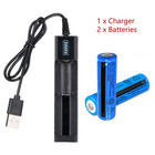 2pcs set 18650 Lithium Battery Rechargeable 3 7v Li-ion For Torch Headlight New