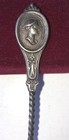 Old  American Coin Silver Medallion Ice Cream Spoon 5   Inch  Twist Handle 20 8gr