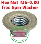  25pc   M5- 8 Steel Free Spinning Washer Nuts Coarse Thread Zinc