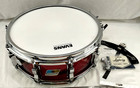 1970s Ludwig Red Vistalite 5  X 14  10 Lug Snare Drum Blue olive Logo