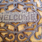 Antique Cast Iron N Orleans French Style  welcome  Entryway Floor Grate Rare