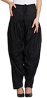 Women s Pure Cotton Plain Semi Patiala Salwar Pant Black   Maroon Set Of 2pcs