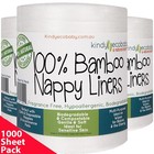 1000 Bamboo Nappy Liners 4 Rolls Biodegradable Disposable Cloth Nappy Liners
