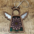 Forged Flare Wooden Angel Suncatcher Chrysanthemum Mother s Day Birthday