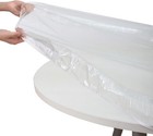 Clear Vinyl Round Fitted Tablecloth Waterproof Elasticized Table Cloth Plasti   