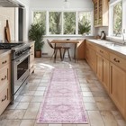  Home Washables Pink 2 2  X 10  Area Rug - Easy Cleaning  Non Shedding  Bed 