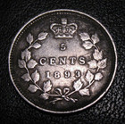 Old Canadian Coins 1893 Canada  Silver  Five Cents 5 C