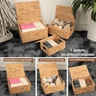 Wicker Storage Basket With Lid  Large Rattan Storage Box Hyacinth Storage Basket
