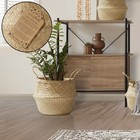 Seagrass Belly Basket Planter  Large Boho Woven Storage Bin Plant Pot Cover