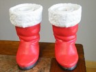 2 Vintage Dept 56 Christmas Santa s Boots Taper Candle Holders 4-1 2  Free Ship