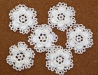 Crochet Flower Layered Lacy Doily Applique Shabby Embellishment White 6 Pcs