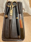 Vintage Heritage Enger-kress Co  Leather Desk Set scissors Pen Letter Opener