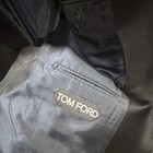 Tom Ford Black 100  Wool Tuxedo Suit 44r Shawl Lapel 37x32 Center Vent