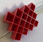 Vintage Copco Lubge-randel Ny Danish Mcm Honeycomb 18 Slot Spice Rack Red Usa