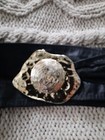 Soft Black Leather Vintage Belt With Silver Buckle Ajustable Up To 30 Inches