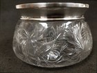Fine Antique Sterling Silver   Cut Glass Powder Jar Like Hawkes Or Webb