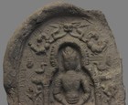 Real Tibet 12th Century Antique Buddhist Clay Tsa Tsa Sakyamuni Buddha Statue